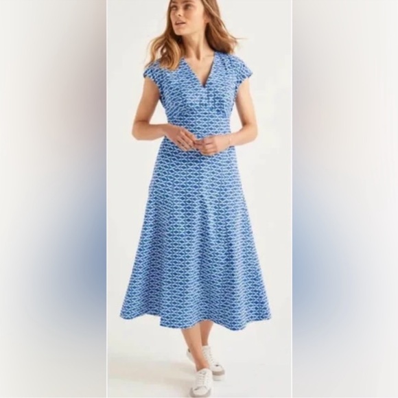Boden Blue Patterned Dress - Picture 2 of 16